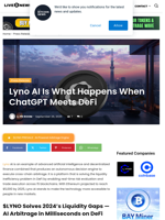 Lyno AI Is What Happens When ChatGPT Meets DeFi | Live Bitcoin News