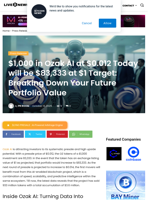 $1,000 in Ozak AI at $0.012 Today will be $83,333 at $1 Target: Breaking Down Your Future Portfolio Value | Live Bitcoin News