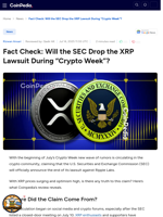 Fact Check: Will the SEC Drop the XRP Lawsuit During 