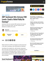 XRP Sentiment Hits Extreme FUD Levels: Could a Relief Rally Be Coming?