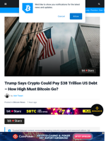 Trump Says Crypto Could Pay $38 Trillion US Debt - How High Must Bitcoin Go? | Bitcoinist.com
