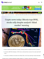 Bitcoin near $95K despite tariff woes, analyst concern