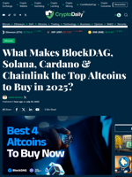 What Makes BlockDAG, Solana, Cardano & Chainlink the Top Altcoins to Buy in 2025? - Crypto Daily