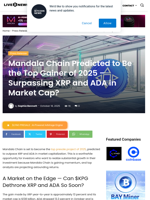 Mandala Chain Predicted to Be the Top Gainer of 2025 – Surpassing XRP and ADA in Market Cap? | Live Bitcoin News