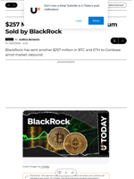 $257 Million in Bitcoin and Ethereum Sold by BlackRock - U.Today