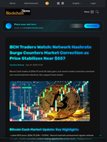 BCH Traders Watch: Network Hashrate Surge Counters Market Correction as Price Stabilizes Near $557 - Blockchain.News