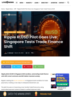 Ripple RLUSD Pilot Goes Live: Singapore Tests Trade Finance Shift | Live Bitcoin News