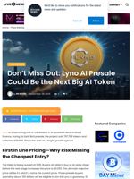 Don’t Miss Out: Lyno AI Presale Could Be the Next Big AI Token | Live Bitcoin News