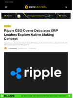 Ripple CEO Opens Debate as XRP Leaders Explore Native Staking Concept