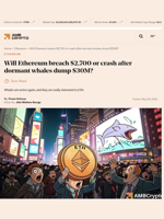 Will Ethereum breach $2,700 or crash after dormant whales dump $30M?