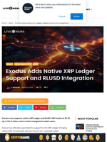 Exodus Integrates XRPL and RLUSD as XRP Hits $1.43