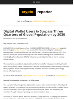 Digital Wallet Users to Surpass Three Quarters of Global Population by 2030
