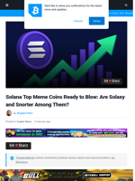 Solana Top Meme Coins Ready to Blow: Are Solaxy and Snorter Among Them?