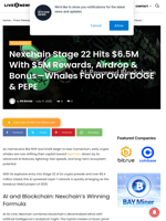 Nexchain Stage 22 Hits $6.5M With $5M Rewards, Airdrop & Bonus—Whales Favor Over DOGE & PEPE | Live Bitcoin News