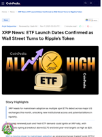 XRP News: ETF Launch Dates Confirmed as Wall Street Turns to Ripple’s Token