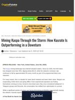 Mining Kaspa Through the Storm: How Kasrate Is Outperforming in a Downturn