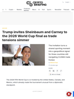 Trump invites Sheinbaum and Carney to the 2026 World Cup final as trade tensions simmer