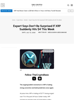 Expert Says Don’t Be Surprised If XRP Suddenly Hits $4 This Week