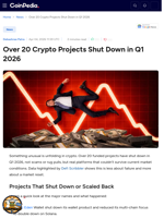 Over 20 Crypto Projects Shut Down in Q1 2026