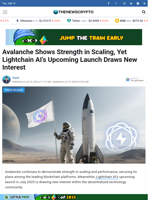 Avalanche Shows Strength in Scaling, Yet Lightchain AI’s Upcoming Launch Draws New Interest