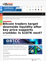 Bitcoin traders target downside liquidity after key price supports crumble: Is $107K next? - The Crypto News Wire