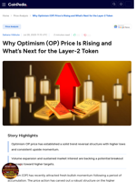 Why Optimism (OP) Price Is Rising and What’s Next for the Layer-2 Token