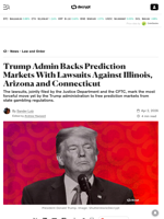 Trump Admin Backs Prediction Markets With Lawsuits Against Illinois, Arizona and Connecticut - Decrypt