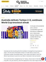 Australia defeats Turkiye 2-0, continues World Cup knockout streak