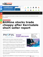 BitMine stocks trade choppy after Kerrisdale short seller report - The Crypto News Wire