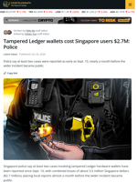 Tampered Ledger Wallets Cost Singapore Users $2.7M