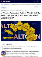 Is Altcoin Momentum Fading: Why LINK, SOL, ALGO, SEI, and TAO Can’t Break Out Above Consolidation?