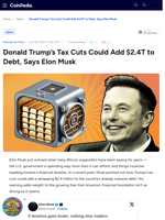 Donald Trump’s Tax Cuts Could Add $2.4T to Debt, Says Elon Musk