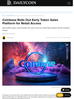 Coinbase Rolls Out Early Token Sales Platform for Retail Access - DailyCoin