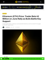 Ethereum (ETH) Price: Trader Bets $2 Million on June Rally as Bulls Battle Key Support - CoinCentral