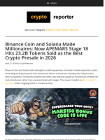Missed BNB & SOL? APEMARS Now Best Crypto Presale In 2026