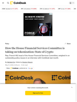 How the House Financial Services Committee is taking on tokenization: State of Crypto 