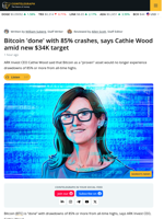 Cathie Wood Sees No More 85% Bitcoin Price Drawdowns Versus All-Time Highs