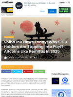 Shiba Inu News Today: Why SHIB Holders Are Tapping Into PayFi Altcoins Like Remittix In 2025 | Live Bitcoin News