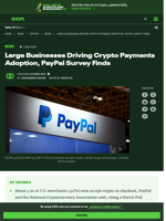 Large Businesses Driving Crypto Payments Adoption, PayPal Survey Finds | CCN.com
