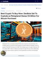 Best Crypto To Buy Now: DexBoss Set To Explode as Metaplanet Raises ¥4 Billion For Bitcoin Purchase!