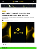 $13.3B BSV Lawsuit Crumbles: But Binance Still Faces New Hurdles - CoinCentral