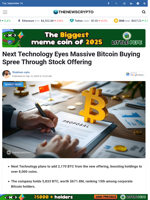 Next Technology Eyes Massive Bitcoin Buying Spree Through Stock Offering - TheNewsCrypto