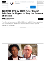 $250,000 BTC by 2029: Peter Brandt Tells Scottie Pippen to 'Buy the Banana' of Bitcoin - U.Today