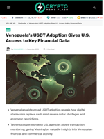 Venezuela’s USDT Adoption Gives U.S. Access to Key Financial Data - Crypto News Flash