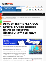 95% of Iran’s 427,000 active crypto mining devices operate illegally, official says - The Crypto News Wire