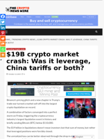 $19B crypto market crash: Was it leverage, China tariffs or both? - The Crypto News Wire