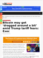 Bitcoin may get ‘dragged around a bit’ amid Trump tariff fears: Exec - The Crypto News Wire