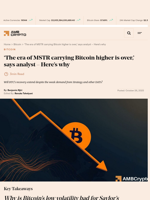 ‘The era of MSTR carrying Bitcoin higher is over,’ says analyst – Here’s why - AMBCrypto