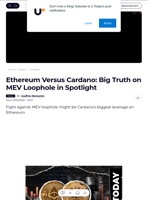 Ethereum Versus Cardano: Big Truth on MEV Loophole in Spotlight - U.Today