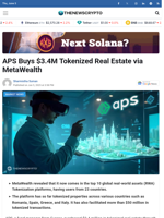 APS Buys $3.4M Tokenized Real Estate via MetaWealth